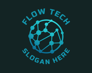 Gradient Tech Circuit logo design