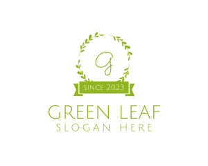 Wreath Banner Natural Plant  logo design