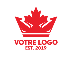 Shape - Red Maple Leaf Canada Crown logo design