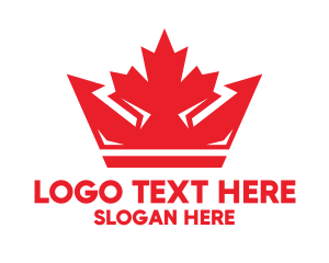 Red Maple Leaf Canada Crown Logo