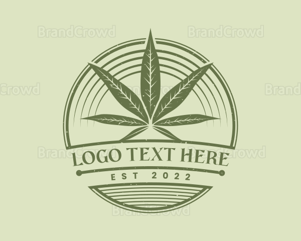 Marijuana Circle Badge Logo