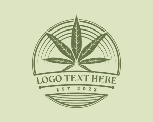 Ganja - Marijuana Circle Badge logo design