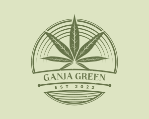 Marijuana Circle Badge logo design