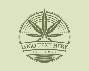 Cannabis - Marijuana Circle Badge logo design