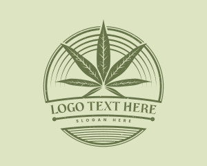 Marijuana Circle Badge Logo