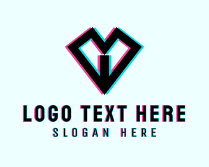 Gadget - Digital Anaglyph Heart logo design