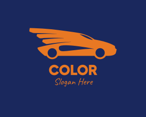 Car Bodyshop - Orange Car Wings logo design