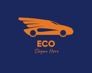 Sedan - Orange Car Wings logo design