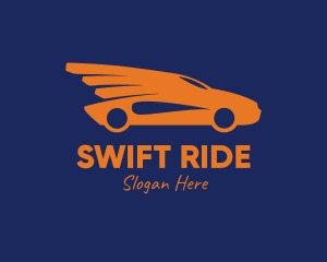 Orange Car Wings  logo design