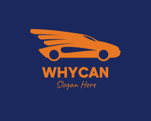 Car Club - Orange Car Wings logo design