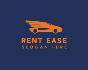 Orange Car Wings  logo design