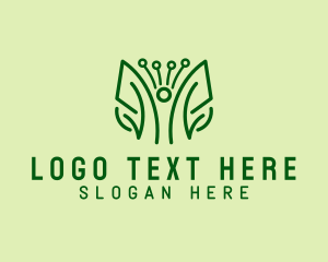 Vegetarian - Minimalist Leaf Herbs logo design