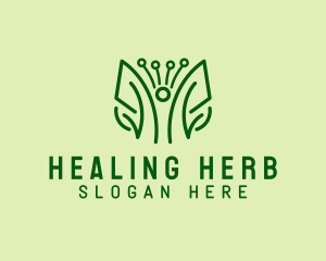 Minimalist Leaf Herbs  logo design