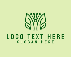 Monoline - Minimalist Leaf Herbs logo design