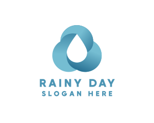 Water Rain Cloud Droplet logo design