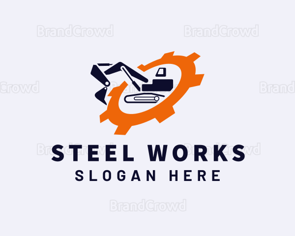 Construction Excavator Machinery Logo