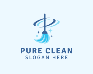 Blue Broom Cleaning logo design