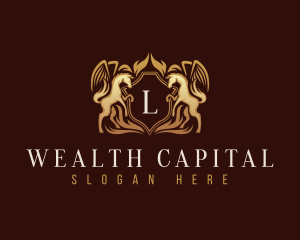 Luxury Pegasus Shield logo design