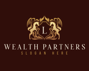 Luxury Pegasus Shield logo design