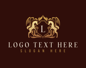 Classic - Luxury Pegasus Shield logo design