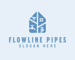 Pipe Plumbing Repairman logo design