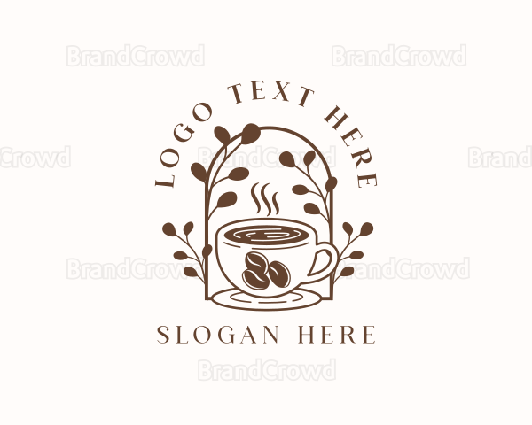 Coffee Bean Cup Cafe Logo