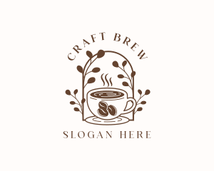 Brewed - Coffee Bean Cup Cafe logo design