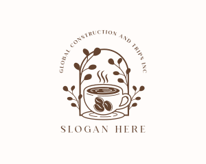Organic - Coffee Bean Cup Cafe logo design