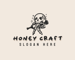 Mead - Skull Beer Bottle logo design