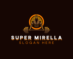 Strongman - Masculine Man Barbell logo design