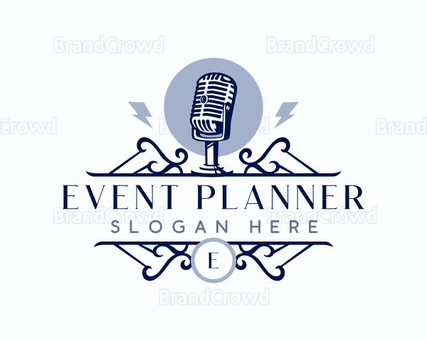 Podcast Radio Microphone Logo