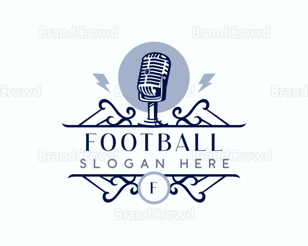 Podcast Radio Microphone Logo