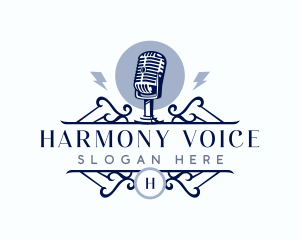 Singing - Podcast Radio Microphone logo design