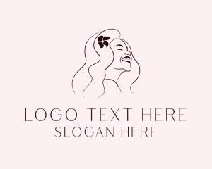 Hairstyling - Smiling Beauty Woman logo design