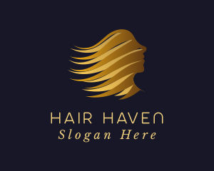 Woman Beauty Hair logo design