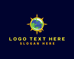 Elegant - Earth Bulb Compass logo design