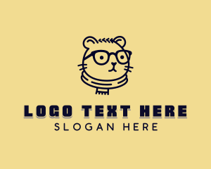 Pet Grooming - Eyeglasses Hamster Rat logo design