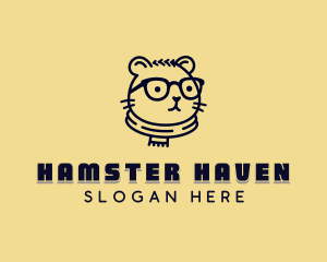 Hamster - Eyeglasses Hamster Rat logo design