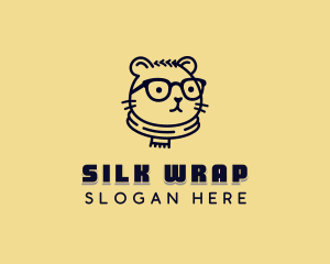 Scarf - Eyeglasses Hamster Rat logo design