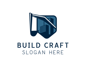 Building Excavator Shield logo design