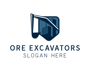 Building Excavator Shield logo design