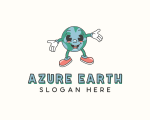 Cartoon Globe Earth logo design