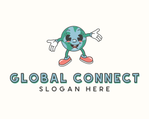 Globe - Cartoon Globe Educational logo design