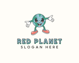 Cartoon Globe Earth logo design