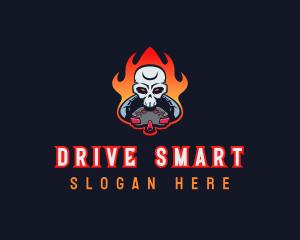  Gaming Skull Fire Logo