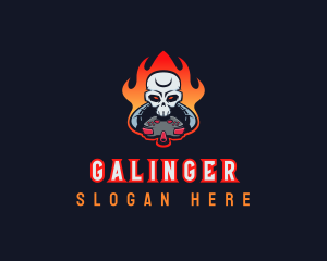 Skull - Gaming Skull Fire logo design