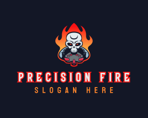  Gaming Skull Fire logo design