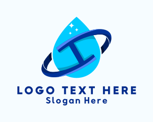 Cleaning - Liquid Drop Orbit logo design