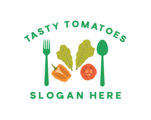 Vegetarian Healthy Salad logo design