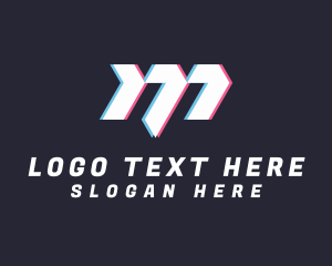 Dystopian - Tech Glitch Letter M logo design